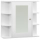 Armoire à miroir de salle de bain 66x17x63 cm mdf - Couleur au choix Blanc
