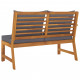 Banc de jardin 114,5 cm avec coussin gris foncé bois d'acacia 