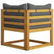 Canapé d'angle sectionnel bois d'acacia - Couleur des coussins au choix 