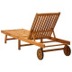 Transat chaise longue bain de soleil lit de jardin terrasse meuble d'extérieur bois d'acacia solide helloshop26 02_0012701 