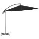 Parasol meuble de jardin déporté avec mât en acier 300 cm - Couleur au choix Noir
