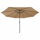 Parasol d'extérieur avec led et mât en métal 400 cm taupe 