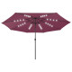 Parasol d'extérieur avec led et mât en métal 400 cm - Couleur au choix Bordeaux