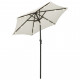 Parasol avec lumières led sable 200x211 cm aluminium 