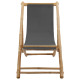 Chaise de terrasse bambou et toile gris foncé 