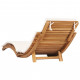 Chaise longue pliable avec coussin bois de teck - Couleur au choix 