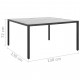 Table de jardin anthracite 130x130x72 cm acier et verre 