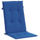 Coussins de chaise de jardin à dossier haut lot de 6 bleu royal 