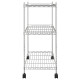 Étagère de stockage 3 niveaux et roues 60 x 35 x 81cm chrome 150 kg helloshop26 02_0000658 