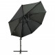  Parasol déporté avec mât et lumières LED Anthracite 300 cm 