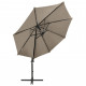  Parasol déporté avec mât et lumières LED Taupe 300 cm 