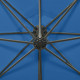 Parasol déporté avec mât et lumières led bleu azuré 300 cm 