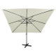 Parasol déporté avec mât et lumières led 300 cm - Couleur au choix 