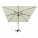  Parasol déporté avec mât et lumières LED Sable 300 cm 