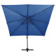 Parasol déporté à double toit 300 x 300 cm - Couleur au choix Bleu