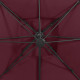 Parasol déporté à double toit 300x300 cm rouge bordeaux 