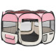 Parc pliable pour chien avec sac de transport rose 110x110x58cm 