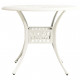 Table de jardin blanc 90x90x74 cm aluminium coulé 