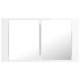 Armoire à miroir de bain à led 80 x 12 x 45 cm acrylique blanc brillant  