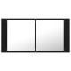 Armoire à miroir de salle de bain led 90 x 12 x 45 cm acrylique noir helloshop26 02_0006735 