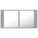 Armoire de salle de bain à miroir led 90 x 12 x 45 cm acrylique gris helloshop26 02_0006609 
