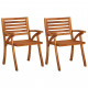 Chaises à dîner de jardin 2 pcs acacia massif - Couleur des coussins au choix 