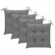 Chaises à dîner de jardin 3 pcs acacia massif - Couleur des coussins au choix Gris