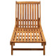 Transat chaise longue bain de soleil lit de jardin terrasse meuble d'extérieur avec coussin bois d'acacia solide helloshop26 02_0012375 