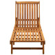 Transat chaise longue bain de soleil lit de jardin terrasse meuble d'extérieur avec coussin bois d'acacia solide helloshop26 02_0012378 