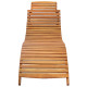 Transat chaise longue bain de soleil lit de jardin terrasse meuble d'extérieur avec coussin bois d'acacia solide helloshop26 02_0012399 