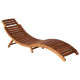 Transat chaise longue bain de soleil lit de jardin terrasse meuble d'extérieur avec table et coussin bois d'acacia helloshop26 02_0012637 