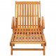 Chaise longue de jardin avec coussin bois d'acacia solide - Couleur au choix 