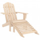 Chaise de jardin adirondack avec pouf bois de sapin - Couleur au choix 