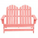 Chaise de jardin adirondack 2 places bois de sapin - Couleur au choix Rose