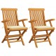 Chaises de jardin bois de teck massif avec coussins - Couleur des coussins et nombre de chaises au choix 