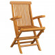 Chaises de jardin avec coussins 6 pcs bois de teck massif - Couleur des coussins au choix 