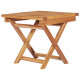 Chaise longue avec table et coussin bois de teck solide 