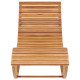Transat chaise longue bain de soleil lit de jardin terrasse meuble d'extérieur à bascule avec coussin bois de teck solide helloshop26 02_0012960 