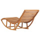Transat chaise longue bain de soleil lit de jardin terrasse meuble d'extérieur 180 cm à bascule avec coussin bois de teck solide helloshop26 02_0012949 