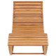 Transat chaise longue bain de soleil lit de jardin terrasse meuble d'extérieur à bascule 180 cm avec coussin bois de teck solide helloshop26 02_0012959 