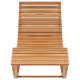 Transat chaise longue bain de soleil lit de jardin terrasse meuble d'extérieur à bascule avec coussin bois de teck solide helloshop26 02_0012950 