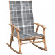 Chaise à bascule avec coussin bambou - Couleur des coussins au choix Carreaux-gris