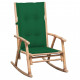 Chaise à bascule avec coussin bambou - Couleur des coussins au choix Vert