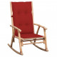 Chaise à bascule avec coussin bambou - Couleur des coussins au choix Rouge