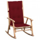 Chaise à bascule avec coussin bambou - Couleur des coussins au choix Rouge-foncé