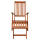 Transat chaise longue bain de soleil lit de jardin terrasse meuble d'extérieur avec repose-pied et coussin acacia solide helloshop26 02_0012585 