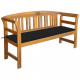 Banc de jardin avec coussin 157 cm bois d'acacia massif - Couleur du coussin au choix Noir