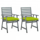 Chaises à dîner d'extérieur 2 pcs avec coussins acacia massif - Couleur au choix Vert Vif