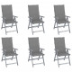 Chaises inclinables de jardin avec coussins bois d'acacia - Couleur et nombre de places au choix Gris
