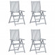 Chaises inclinables de jardin 4 pcs avec coussins bois d'acacia 